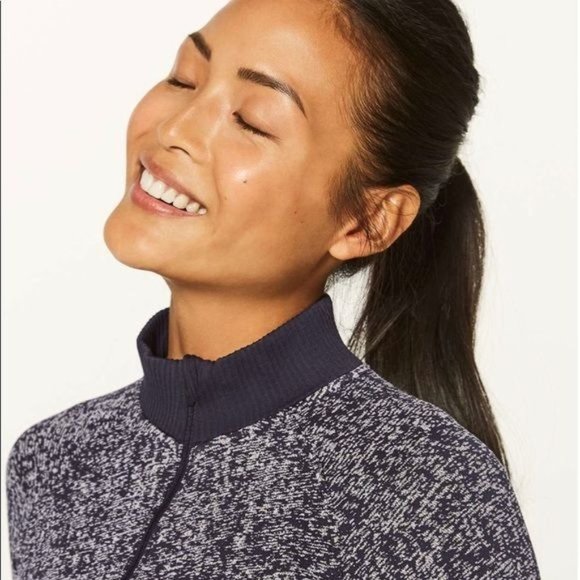 Lululemon Restless Quarter Zip Pullover Long Sleeve Seamless Sweater Grey - Picture 2 of 6